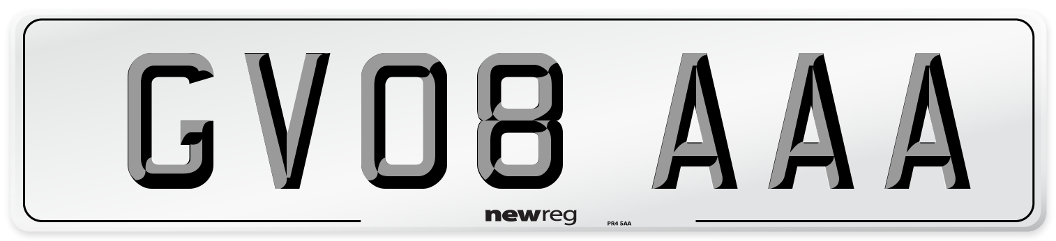 GV08 AAA Number Plate from New Reg